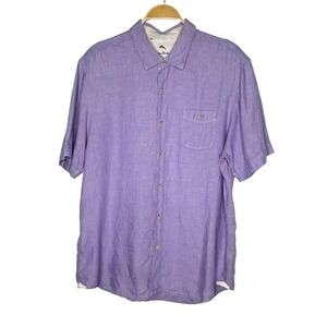 Tommy Bahama Relax Island Modern Fit Linen Purple‎ Button Up Shirt